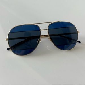 Christian Dior | Unisex Blue Bicolour Split 2 Aviator Sunglasses